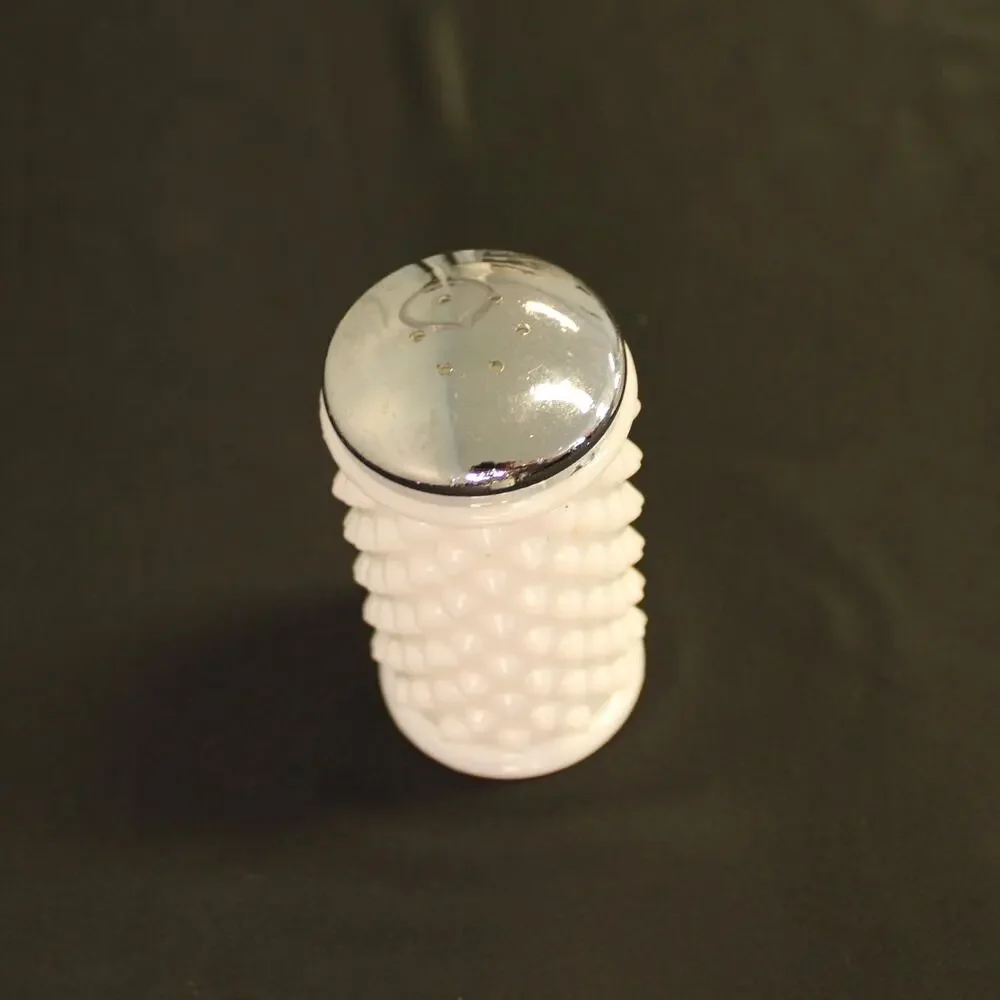 Milk Glass Hobnail Vintage Glass Butter Dish and Salt and Pepper Shakers